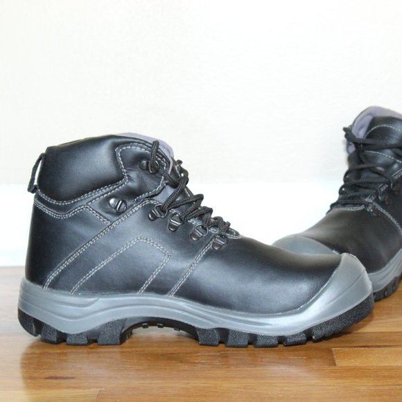 Bilt Black Leather Lace Up Steel Toe Oil Resistant Motorcycle Boots Men's 11 - Picture 5 of 13